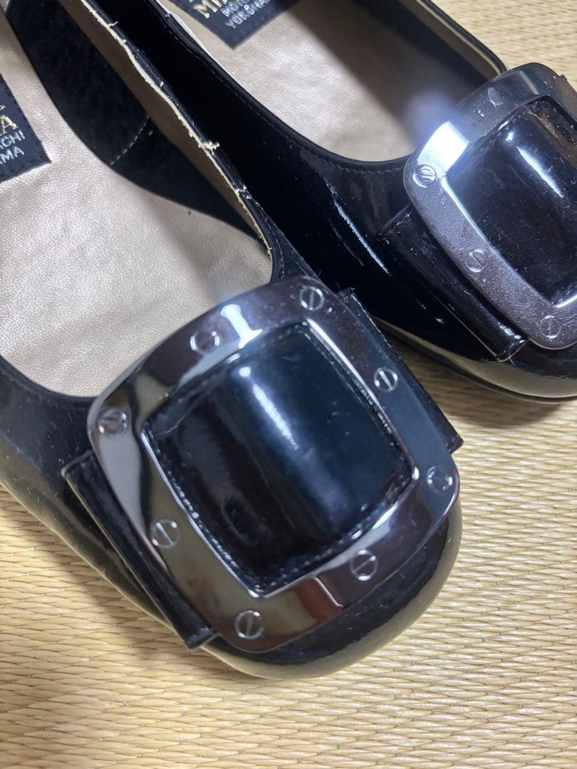 ミハマ　箱無し美品　バレエフラットシューズ ブラック 24.5cm