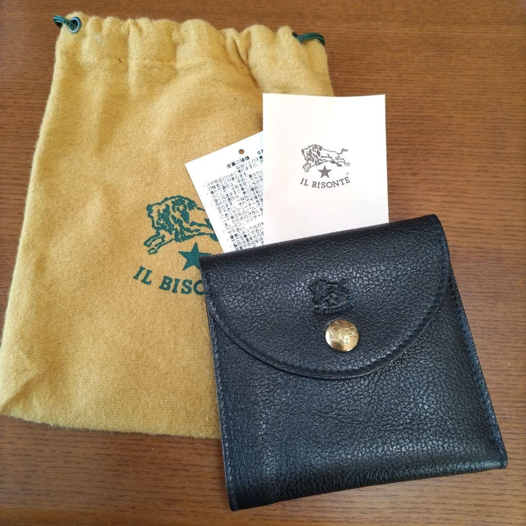 新品 イルビゾンテ 本革 レザー 三つ折り 財布 ウォレット ブラック ネロ