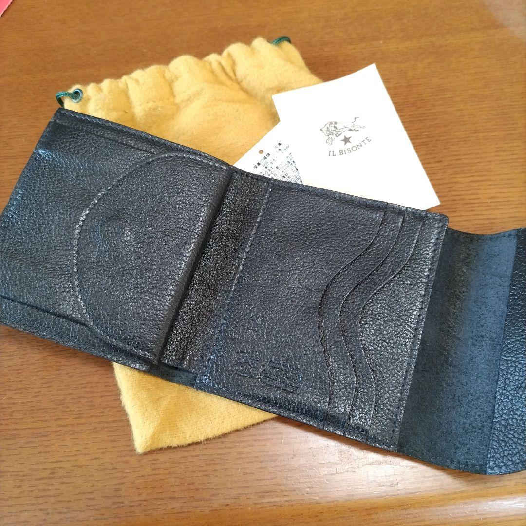 新品 イルビゾンテ 本革 レザー 三つ折り 財布 ウォレット ブラック ネロ
