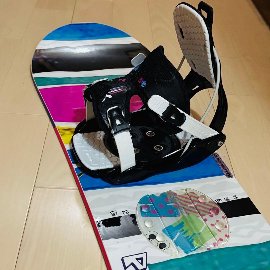 138cmスノーボードビンディング付きカラフル ワンタッチ初心者女性レディース