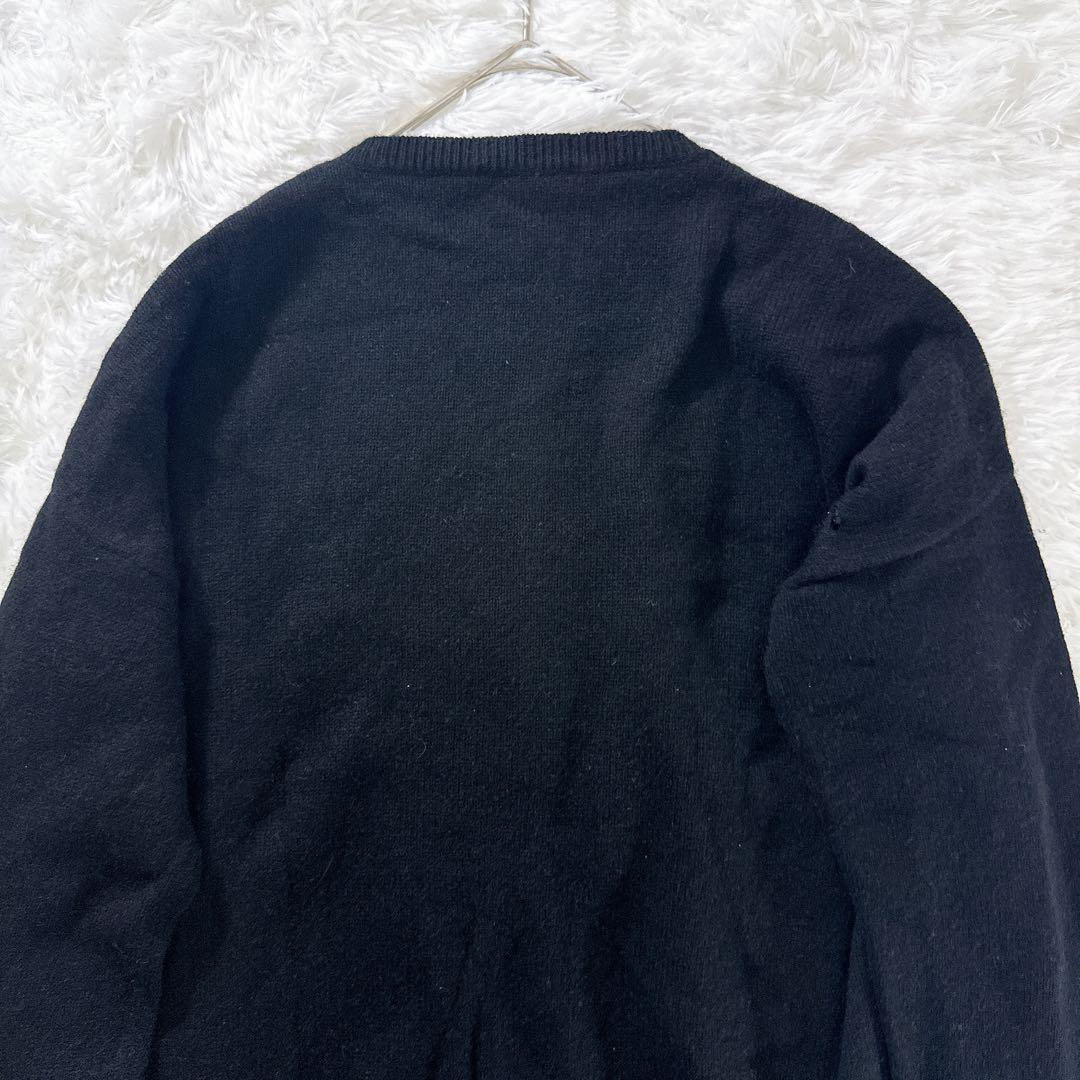 マックスマーラ ニット セーター カシミヤ M 黒 ハート ビッグロゴ 白タグ