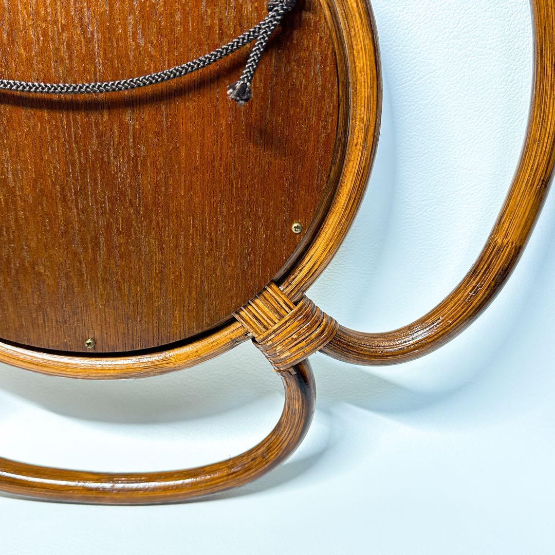 【タグ付き未使用】カザマ Kazama ウォールミラー ラタン 藤 壁掛け 鏡