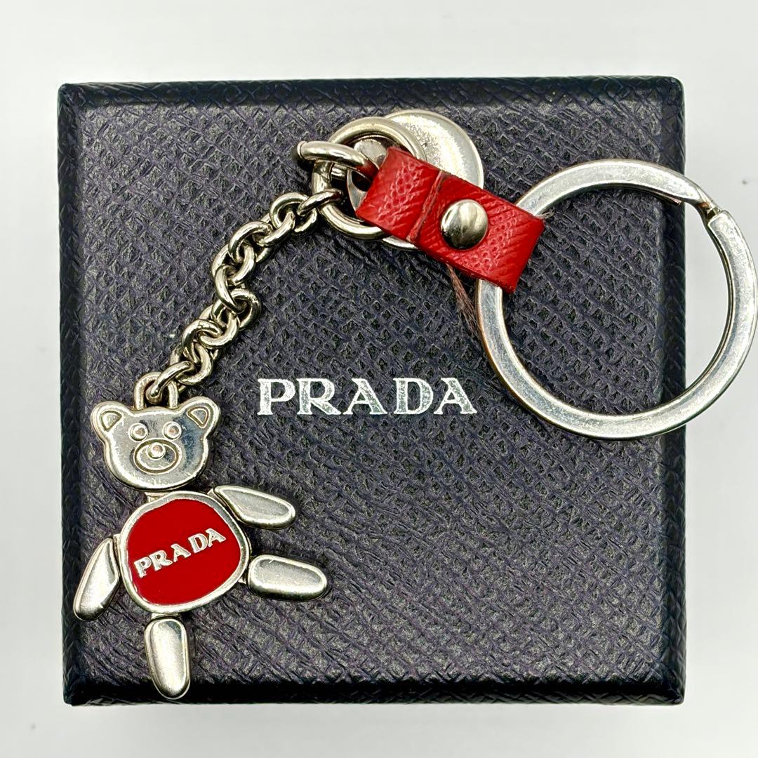 【美品・正規品】プラダ PRADA テディベア チャーム キーホルダー 保管箱
