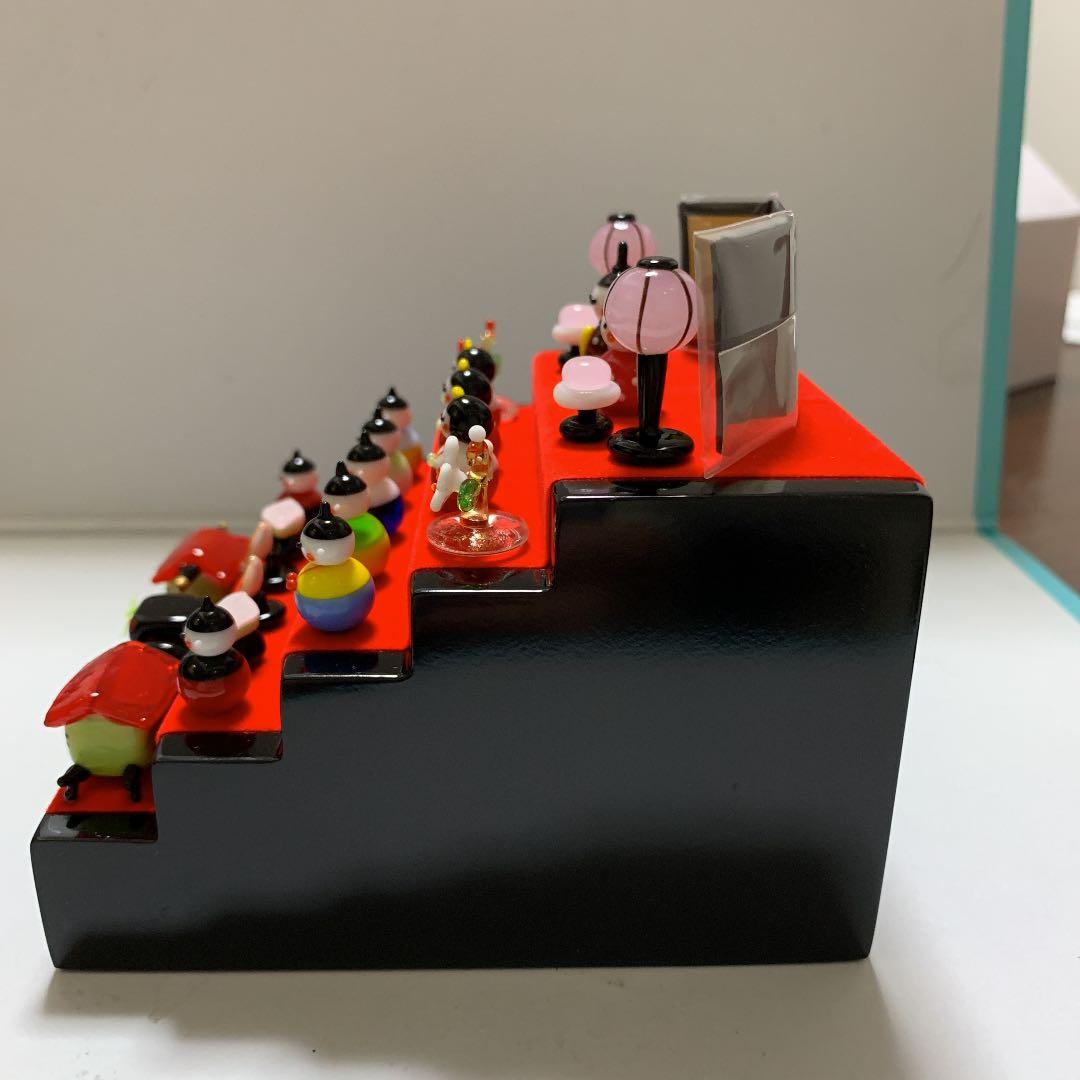 ガラス細工　春の豆雛五段飾り