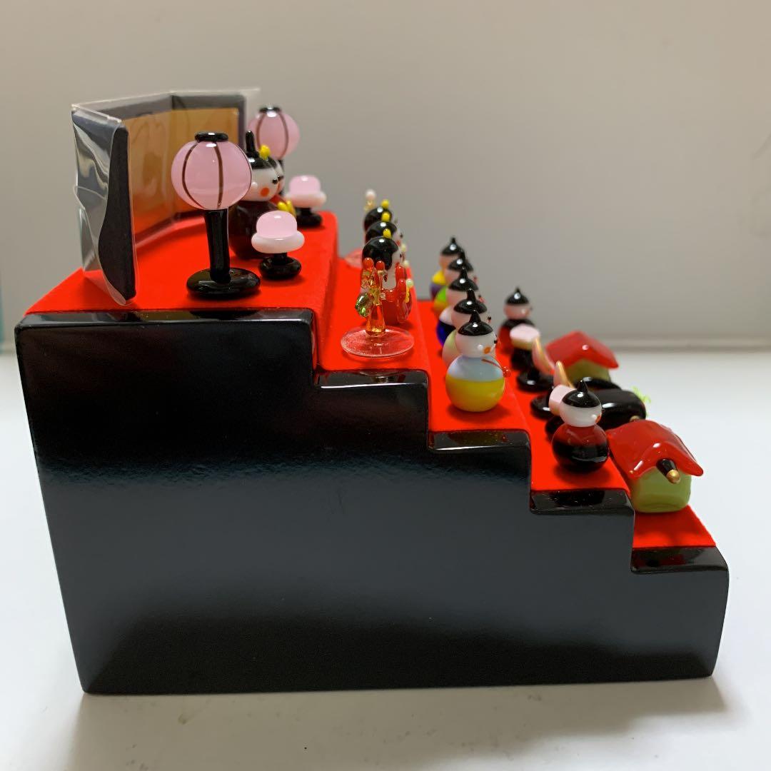 ガラス細工　春の豆雛五段飾り