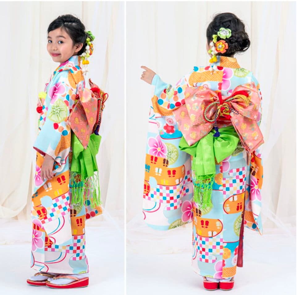 七五三 着物 7歳 四つ身セット(結び帯セット) 女の子