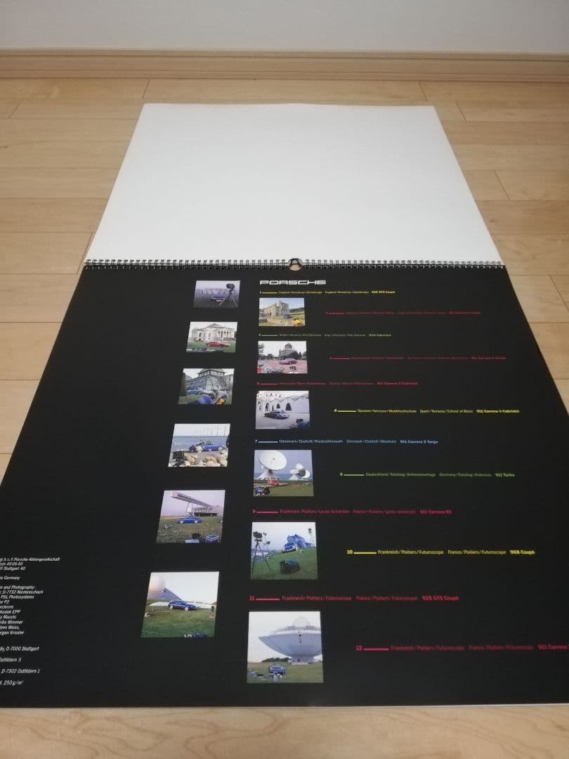 ポルシェ　カレンダー　1992年　付き　ノベルティ　PORSCHE