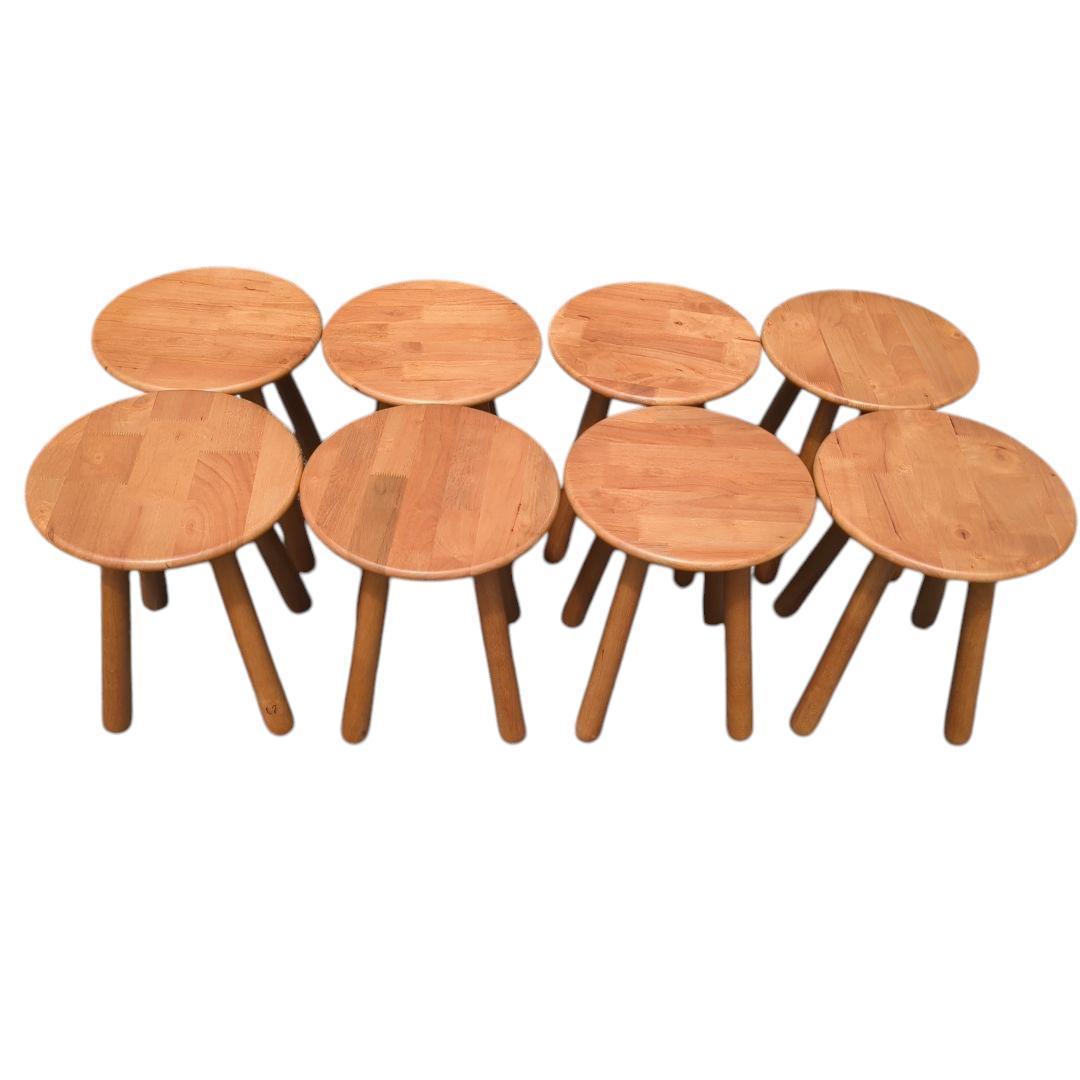 【8脚セット】ウッドスツール 木製 丸椅子 脚 取外し可