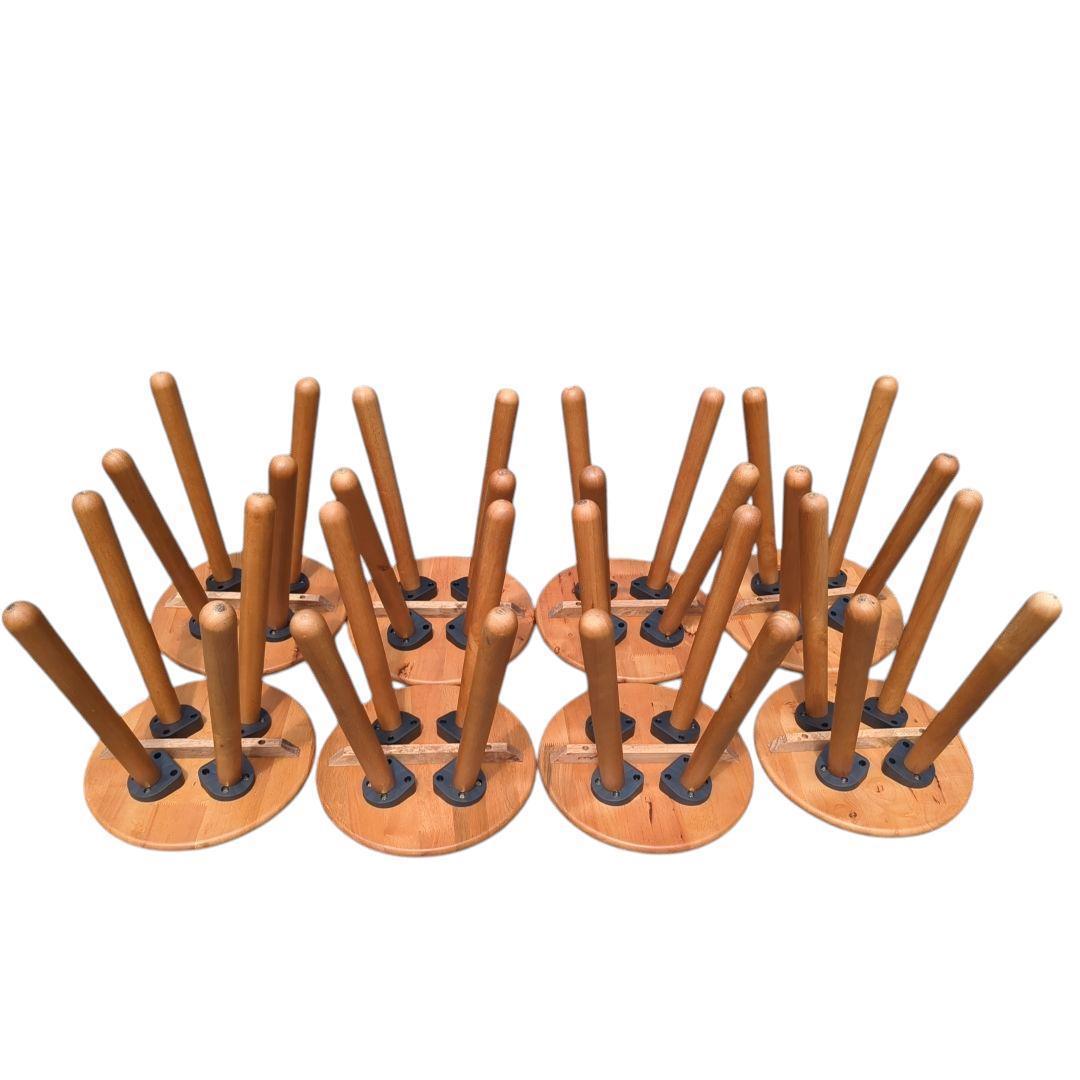 【8脚セット】ウッドスツール 木製 丸椅子 脚 取外し可