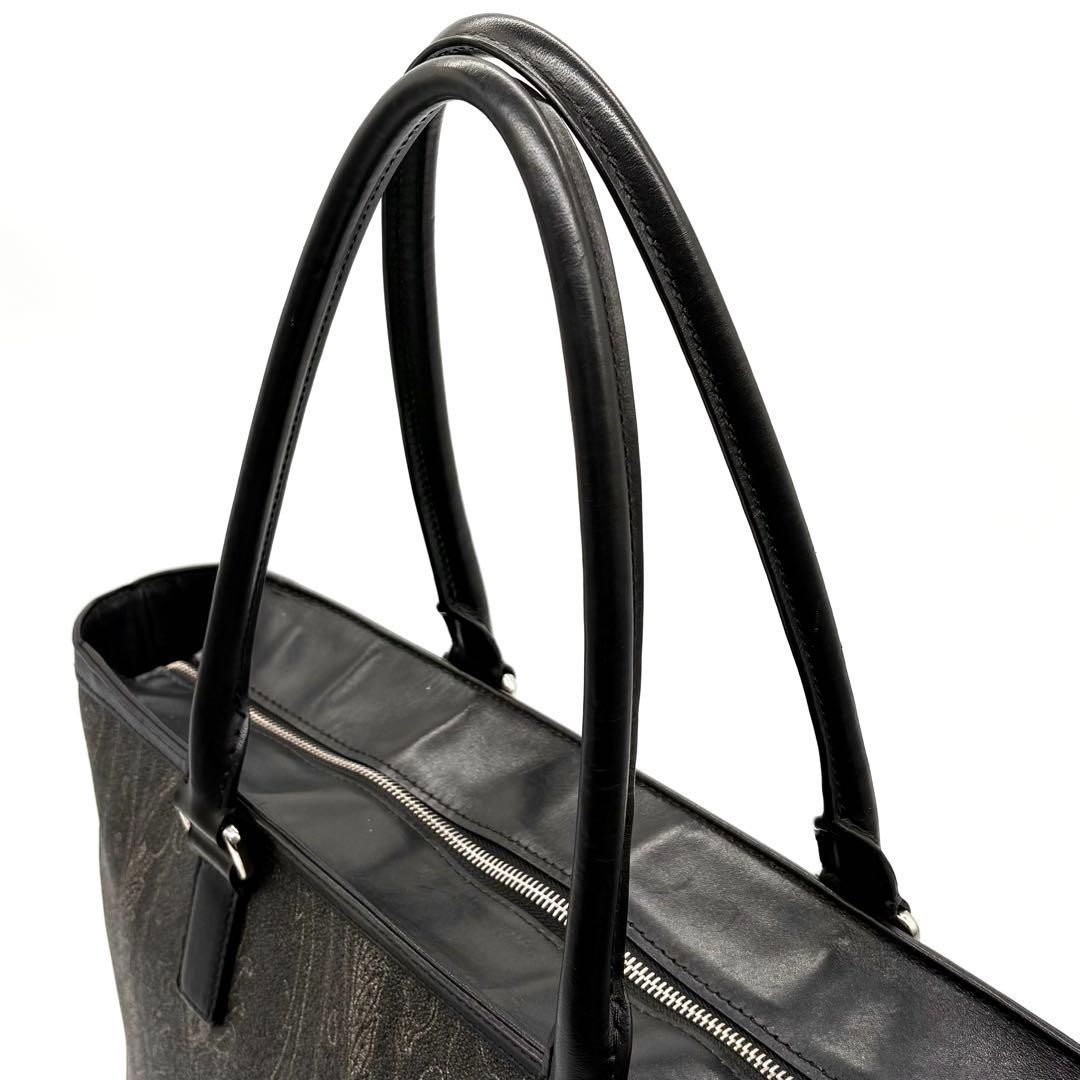 ETRO エトロ トートバッグ ペイズリー PVC レザー 肩掛け A4可 黒