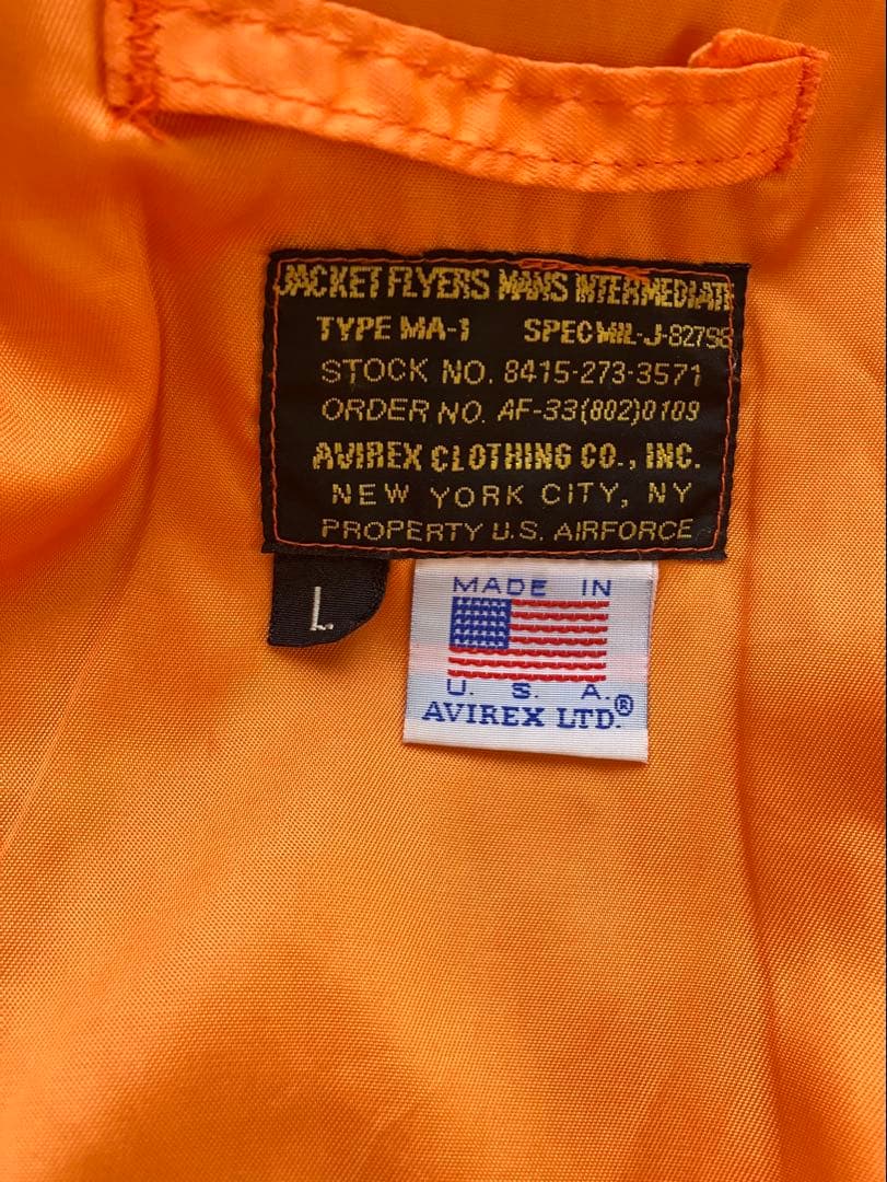u*r様 AVIREX アヴィレックス USA製 フライトジャケット ma-1