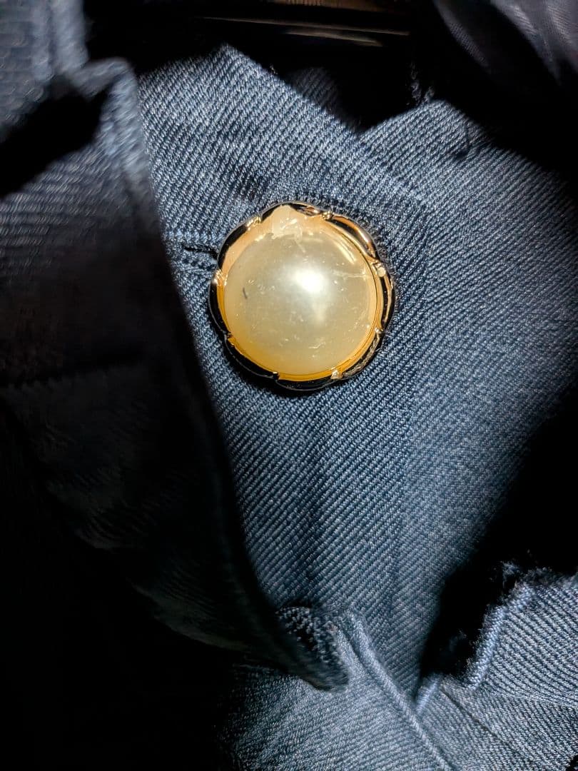 Amavel バッスルドレストレンチコート ネイビー