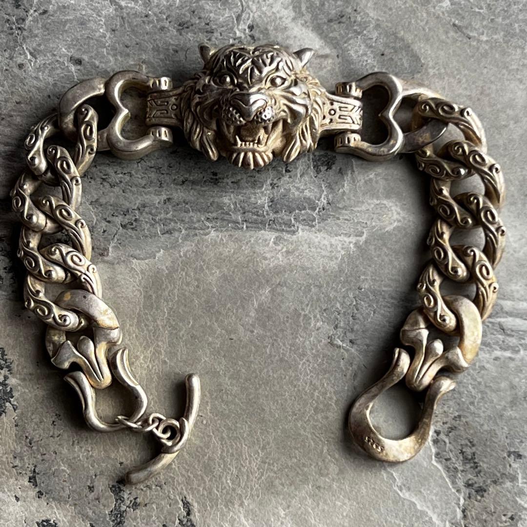 ヴィンテージ VINTAGE ロアオブ タイガー チェーン ブレスレット 虎