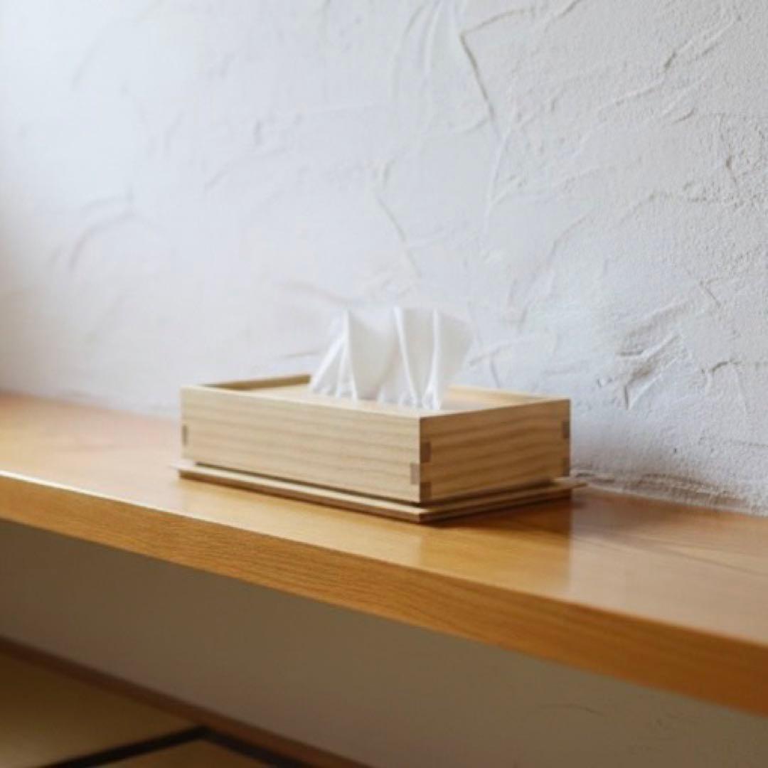 桐のティッシュケース　ナチュラル色