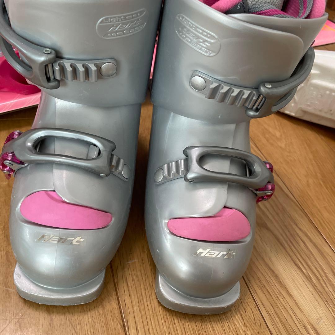 スキー板 ブーツ2足　ストック 4点セット　サイズ90