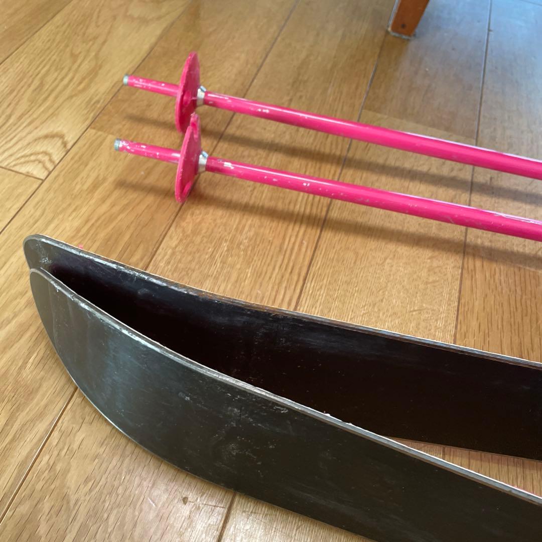 スキー板 ブーツ2足　ストック 4点セット　サイズ90