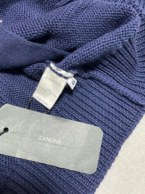 新品訳有48 ZANONE CHIOTO ネイビー コットン100%