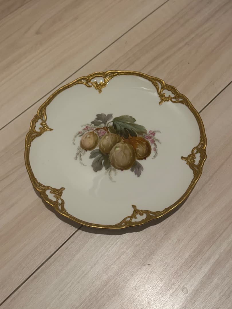 【KPM Berlin】美品 ドイツ 希少 金盛 金彩 飾皿 フルーツ 絵皿