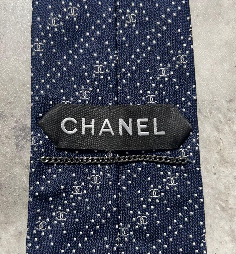 CHANEL ハイブランド ネクタイ ココマーク総柄 ジャガード