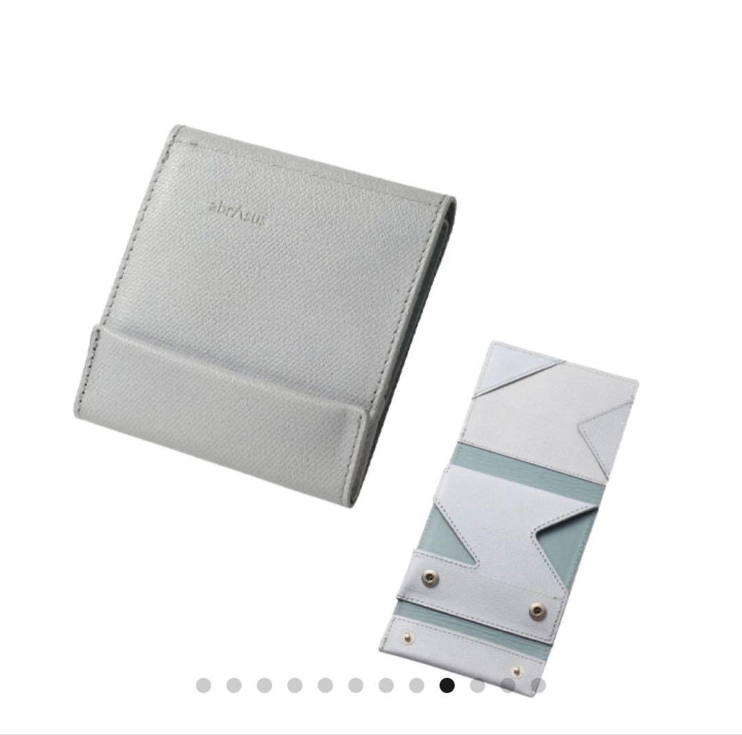 abrAsus ライトグレー レザー 薄い財布
