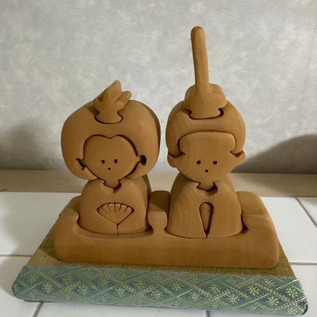 木の雛人形　畳付き