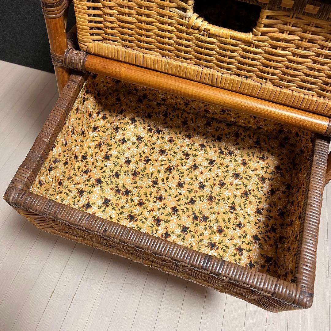 kazama ラタン　籐　ラタンラック　収納ラック　引き出し　3段　インドネシア