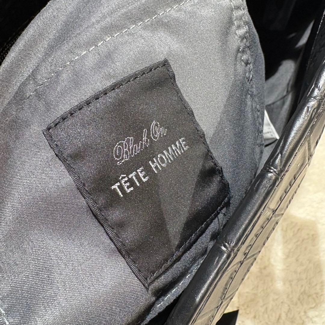 【新品未使用】テットオム/クロコダイル型押しカウレザートートバッグ/牛革/A4可