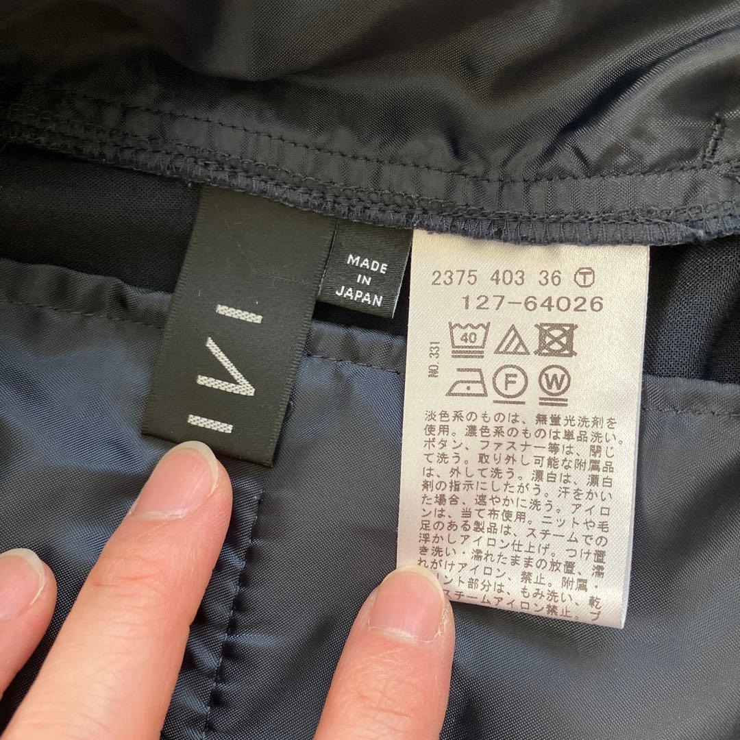 INDIVI 洗える 夏 スーツ 3点セット 38 ネイビー