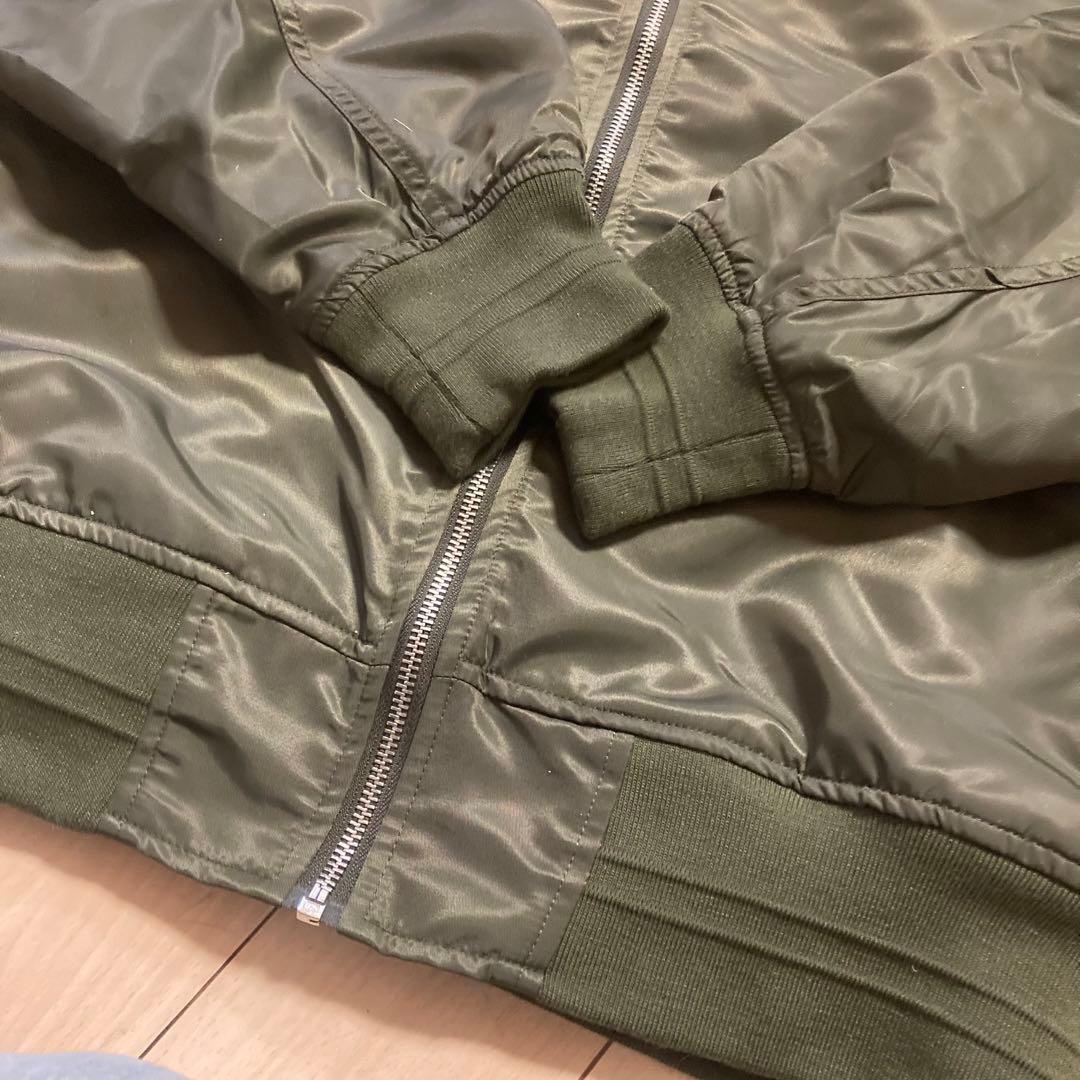 FLAGSTAFF×PEANUTS スヌーピーMA-1刺繍ジャケット カーキ