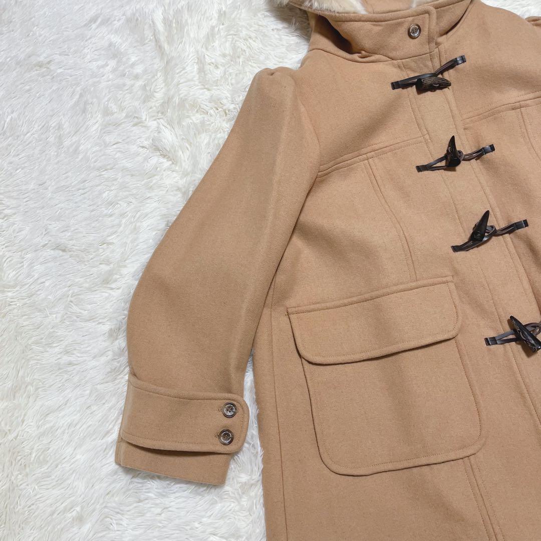 【未使用タグ付】フランシュリッペ　大きいサイズ　5L ファー付きコート　キャメル