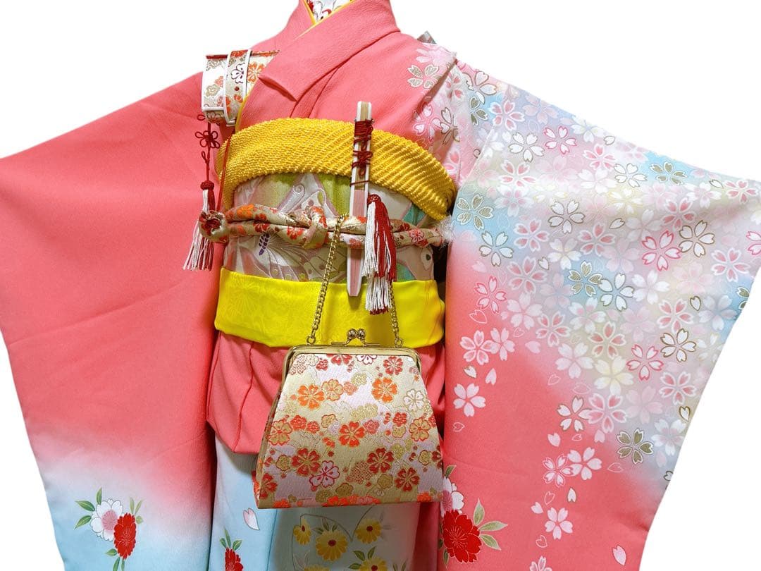 ピンク×水色♡七五三　7歳　女の子　フルセット　一式