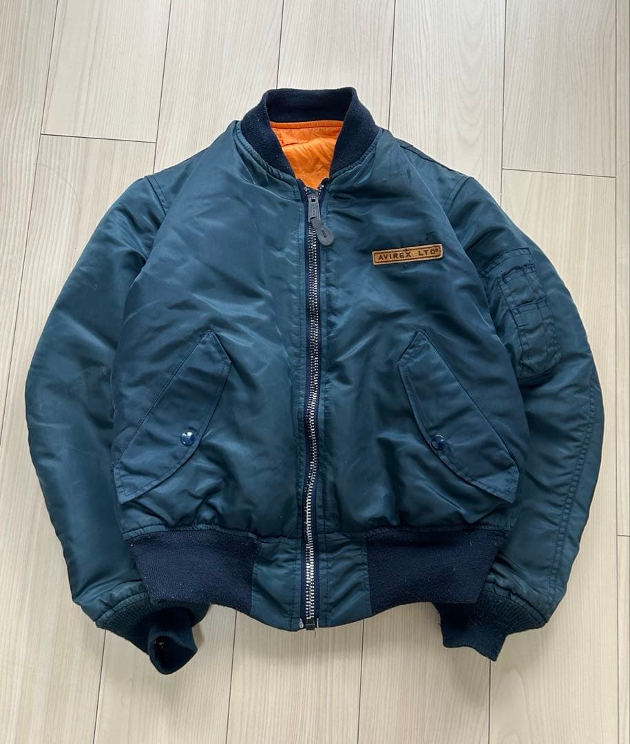 【USA製】AVIREX フライトジャケット MA-1 アーチロゴ　S