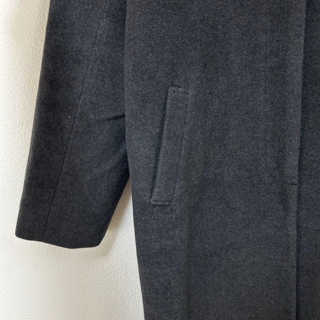 ケーティーキヨコタカセ　ロングコート　アンゴラ混　M　ダークグレー　アウター　冬