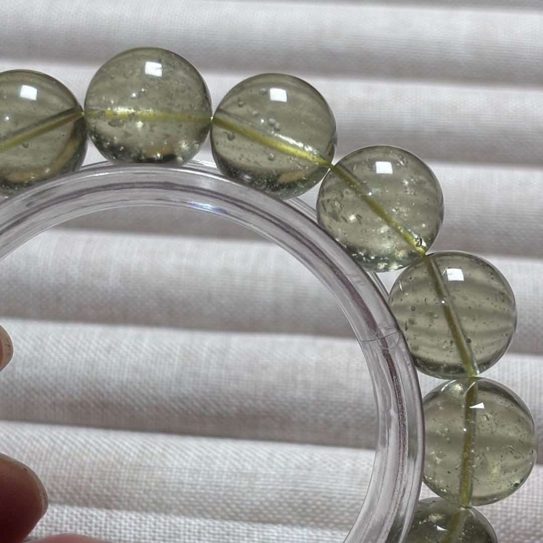 高級品高透明度リビアングラスブレスレットパワーストーン隕石天然石