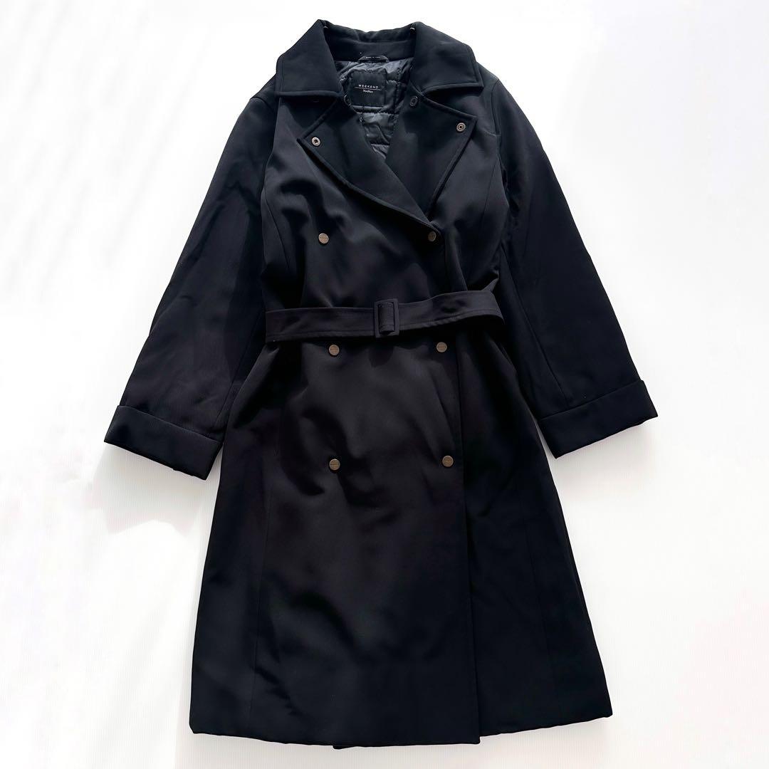マックスマーラ ウィークエンド /中綿アウター トレンチコート 黒 40 ベルト