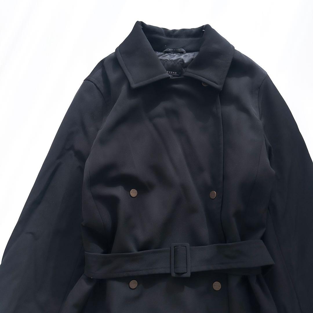 マックスマーラ ウィークエンド /中綿アウター トレンチコート 黒 40 ベルト