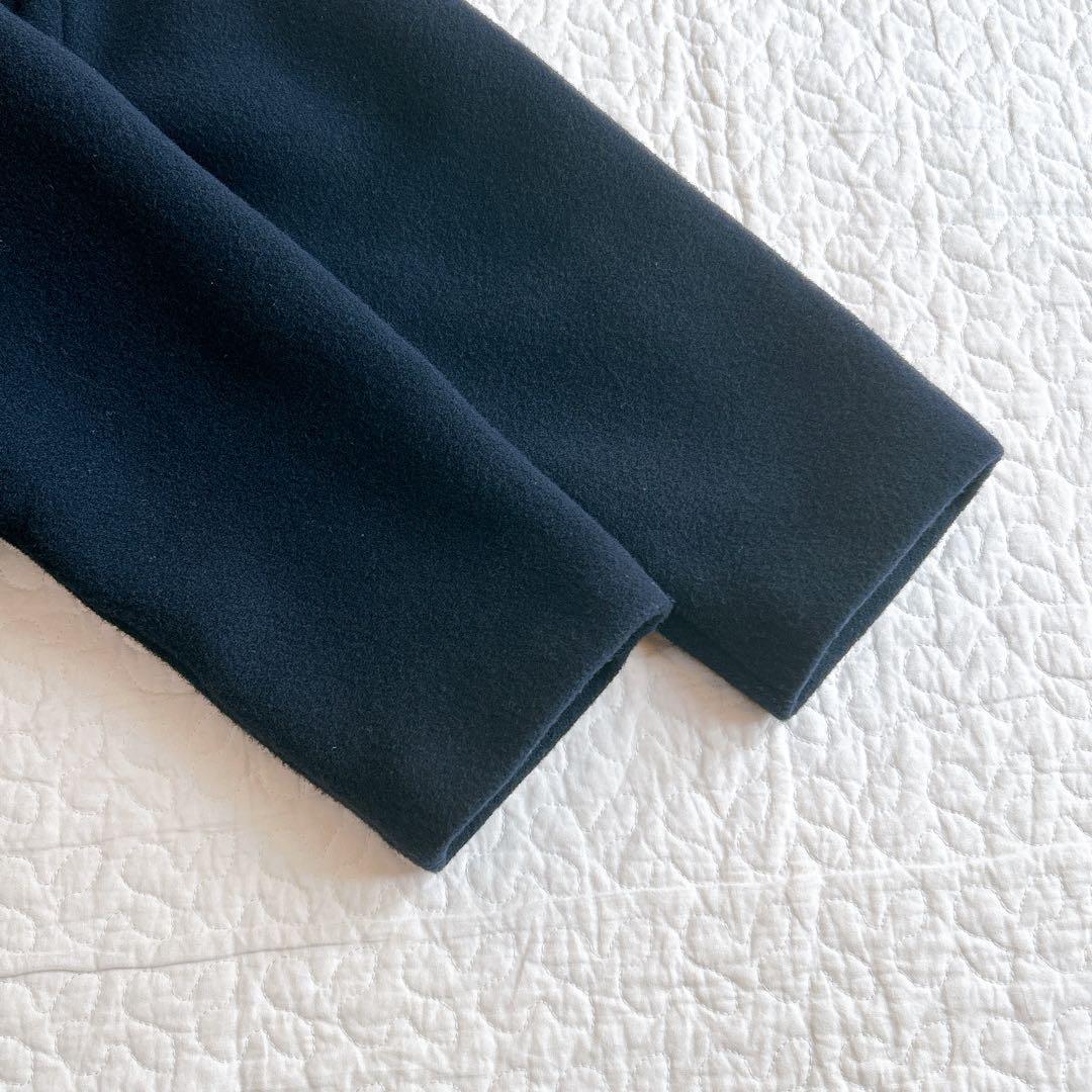 n*o様 スローブイエナ 23AW スタンドコクーンコート ロング ウール ネイ