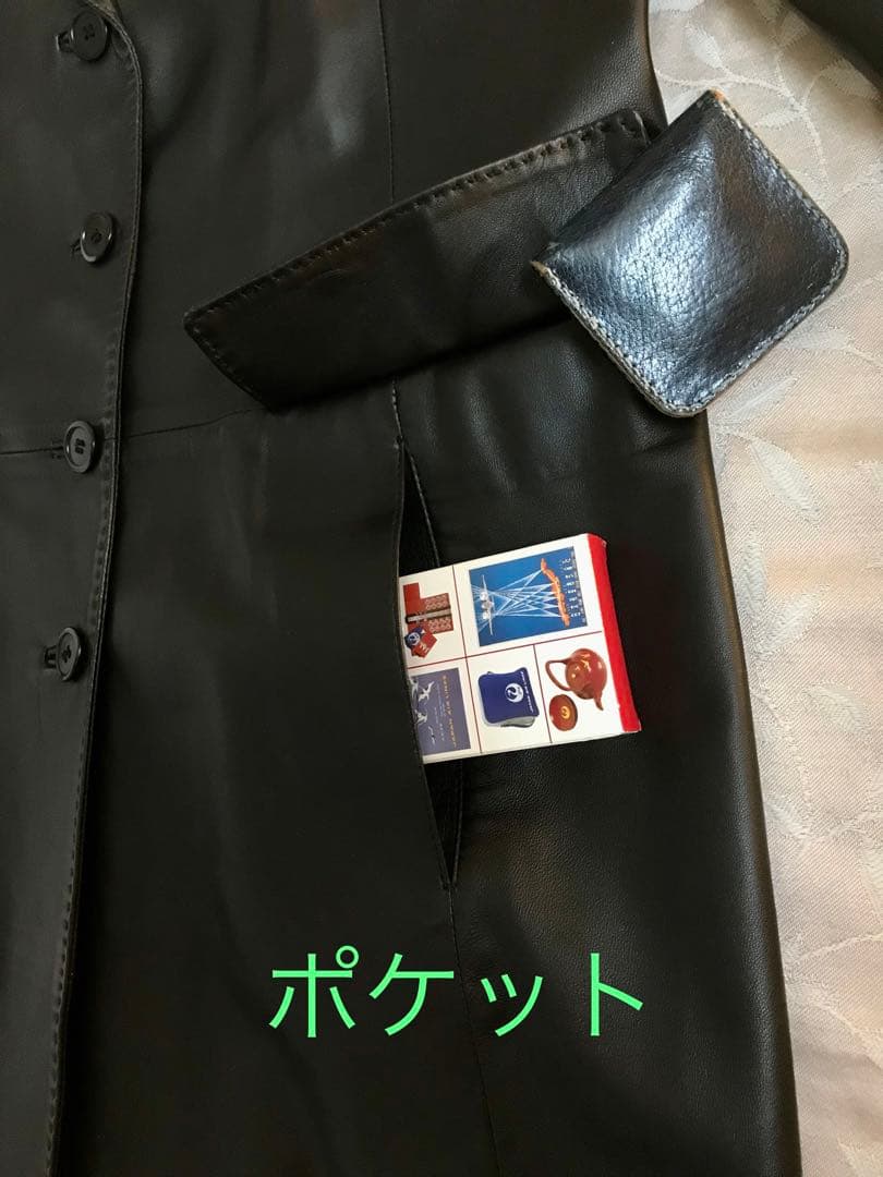 【イタリア製】【大きいサイズ】レザージャケット・コート黒 フィレンツェの老舗購入