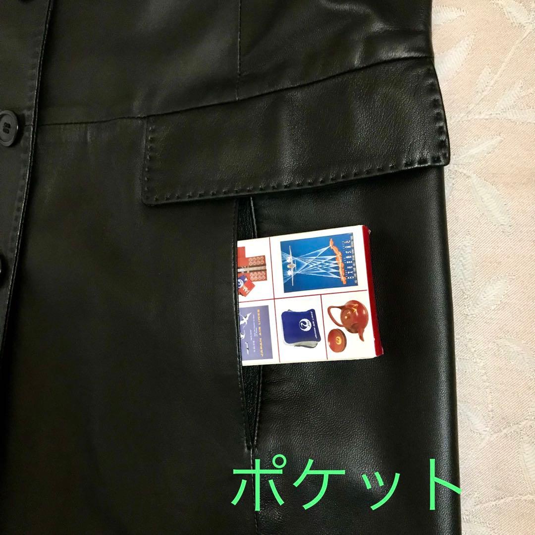 【イタリア製】【大きいサイズ】レザージャケット・コート黒 フィレンツェの老舗購入