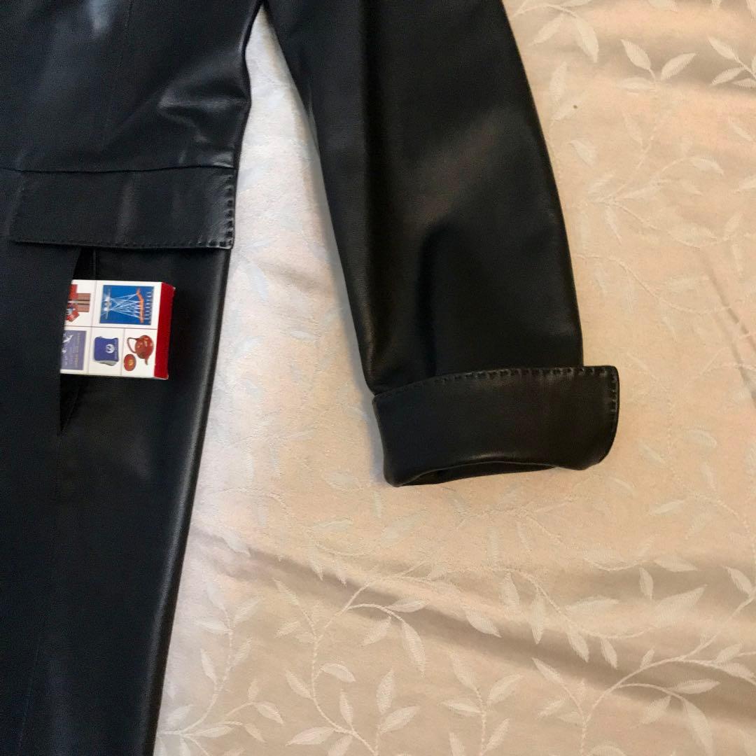 【イタリア製】【大きいサイズ】レザージャケット・コート黒 フィレンツェの老舗購入