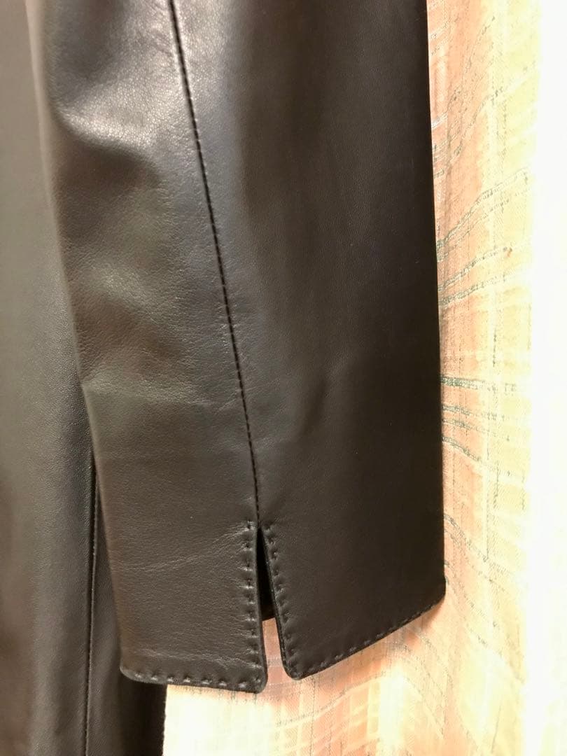 【イタリア製】【大きいサイズ】レザージャケット・コート黒 フィレンツェの老舗購入
