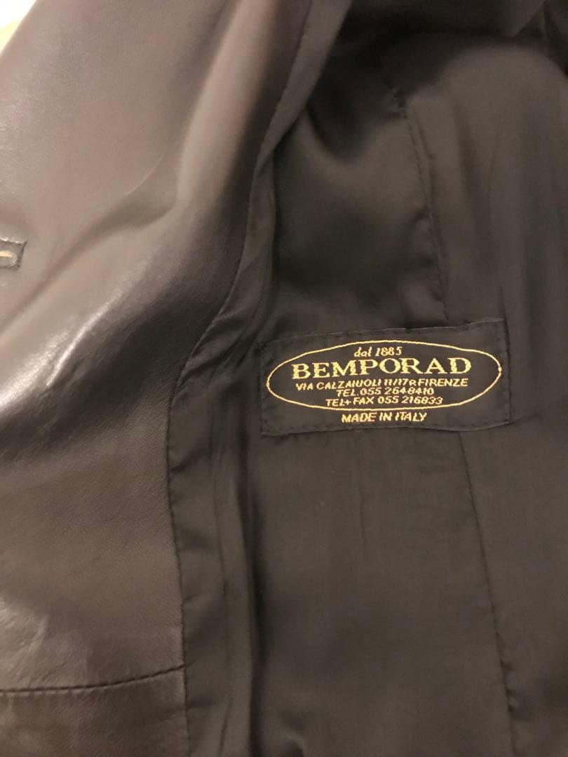 【イタリア製】【大きいサイズ】レザージャケット・コート黒 フィレンツェの老舗購入