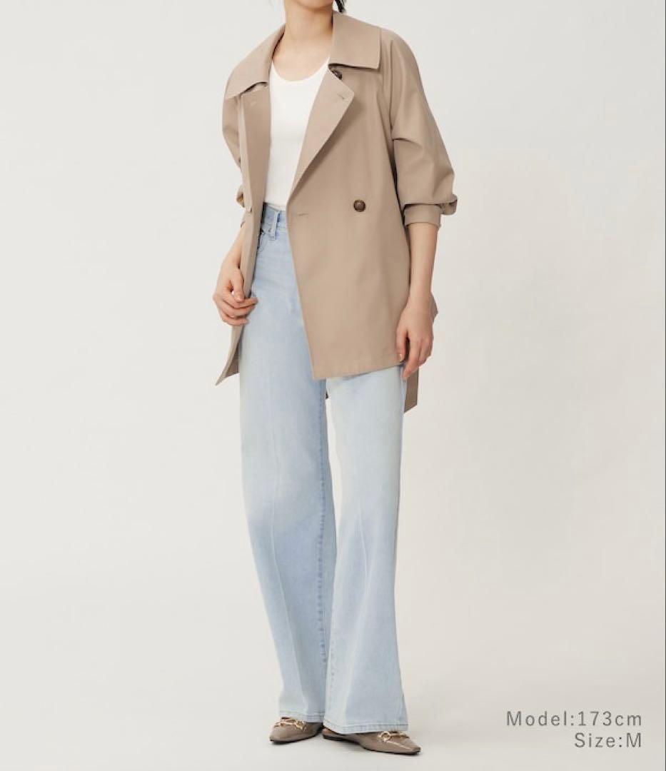 美品♡PLST リラクシーショートトレンチコート　ベルテッド　ドルマンスリーブ