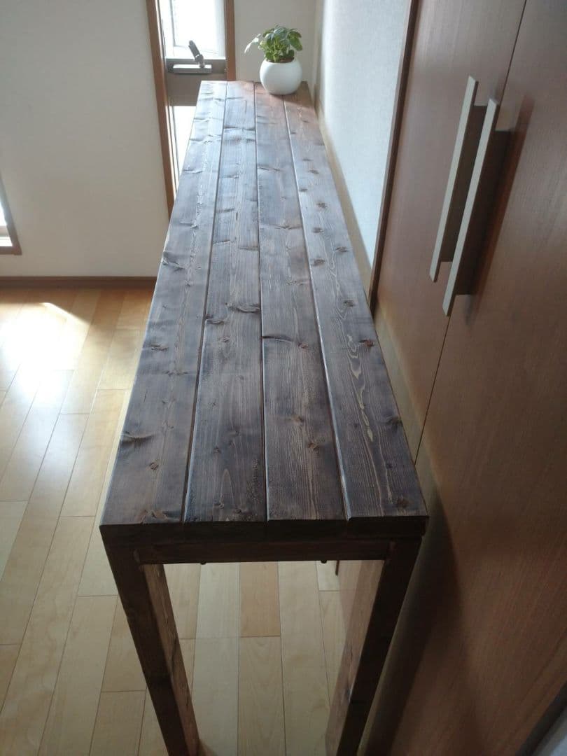 180カウンターテーブル　アンティーク　ワックス仕上げ　天厚　ウォールナット