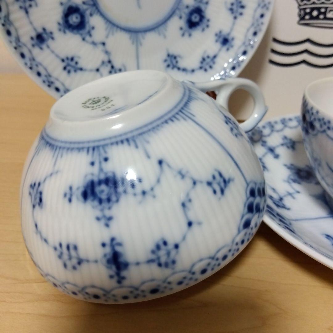  ハーフレース　カップ＆ソーサー ペア　2客