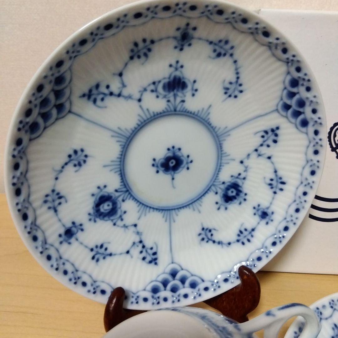  ハーフレース　カップ＆ソーサー ペア　2客