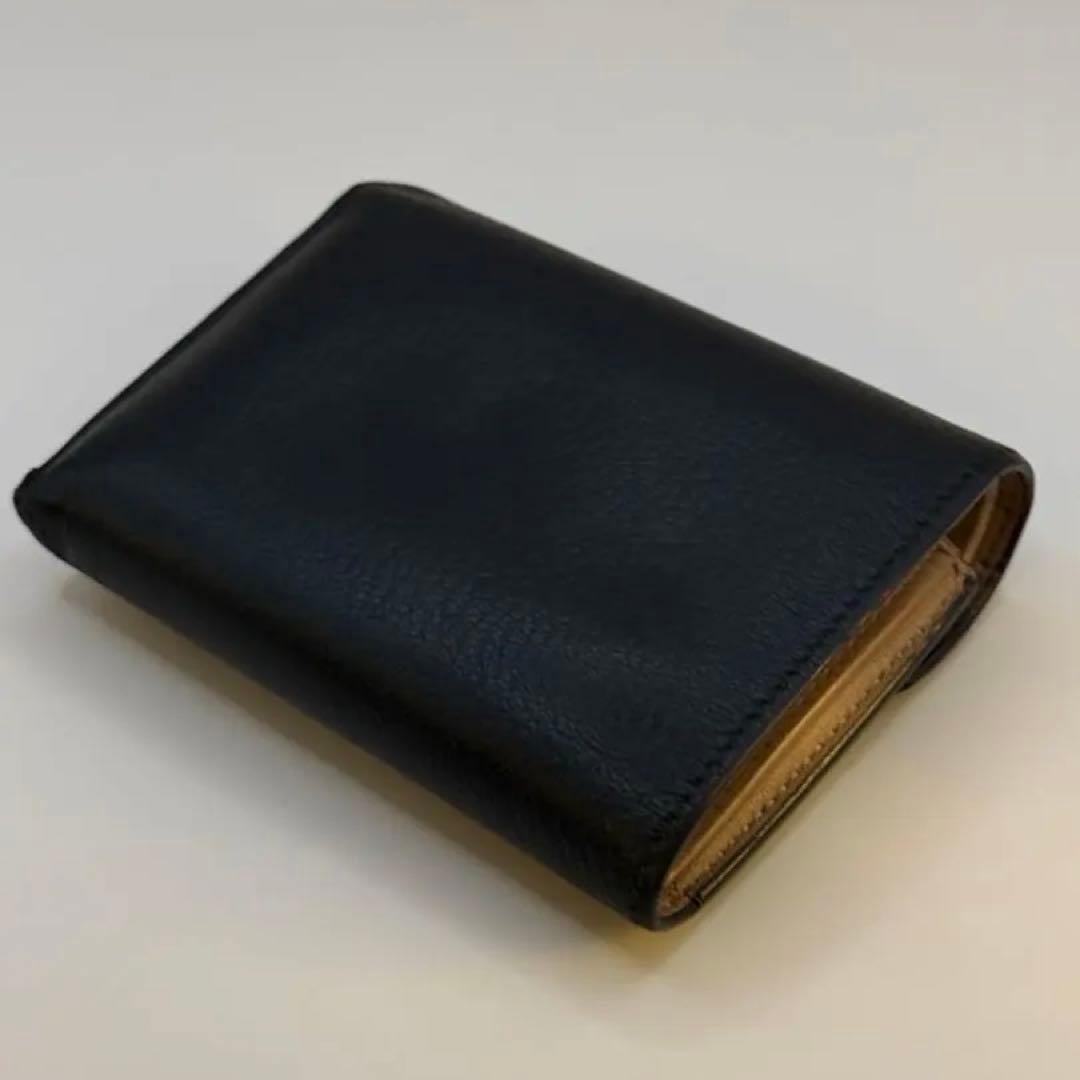 TIFFANY&Co. Tウォレット　三つ折り財布 レザー ブラック ピンク