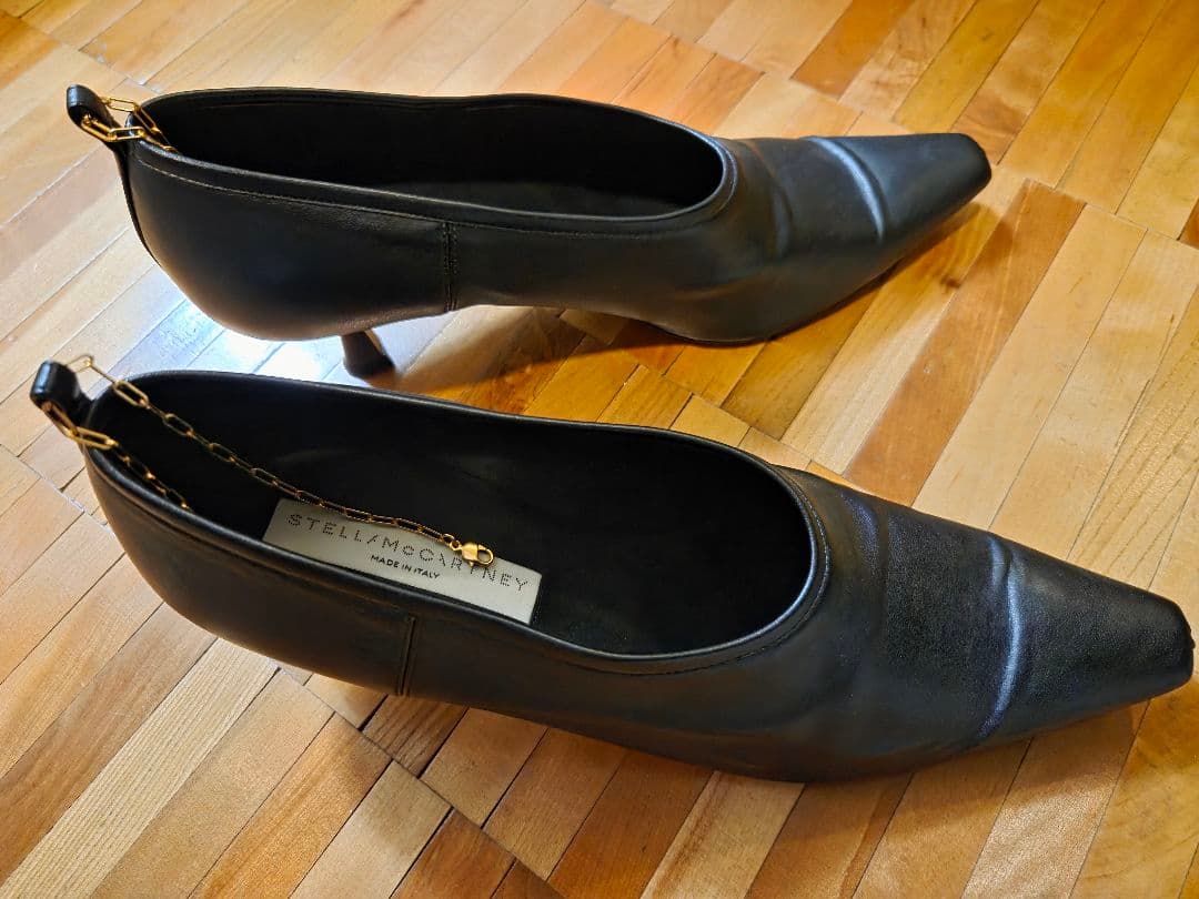 ステラマッカートニー パンプス チェーンストラップ付き ブラック 39