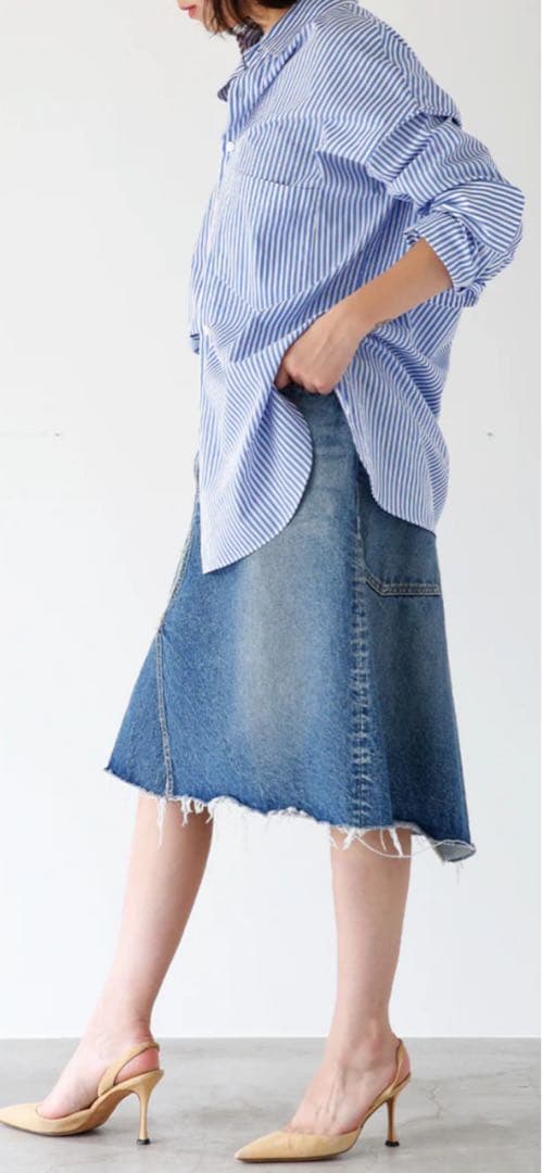 【MADISONBLUE】5PK PEMAKE A-LINEデニムスカート