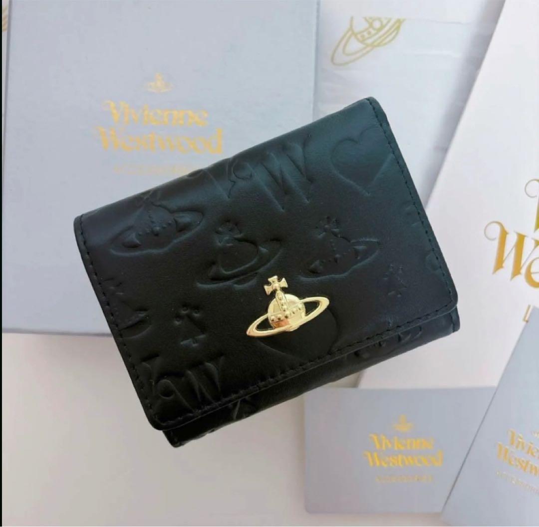 【最新❤︎新品】ヴィヴィアン・ウエストウッド　三つ折り財布 ブラック